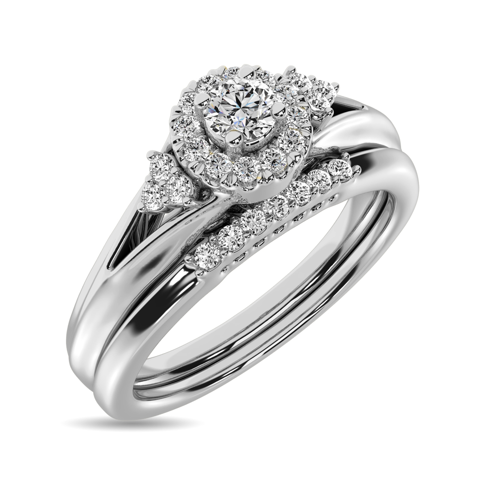 Diamond Bridal Ring 1/4 Ct.tw in Round-cut 10K White Gold - Image 3