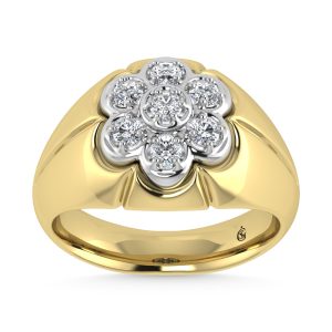 10K Yellow Gold Diamond 1/2 Ct. Tw. Men?s Fashion Ring