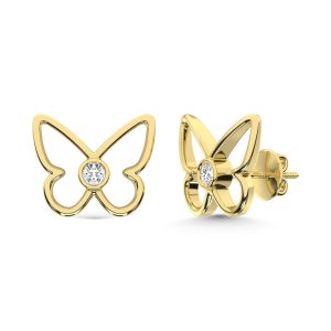 10K Yellow Gold Lab Grown Diamond 1/10 Ct.Tw. Fashion Earrings