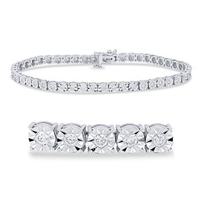 10K 0.96-1.11CT D-BRACELET LDS RDS FANUC P2 4 PRONG SIZE 7" 3.45MM