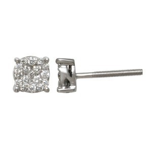 10K 0.33-0.38CT D-EARRING LDS RDS MICRO PRONG "SUPER FLOWER"