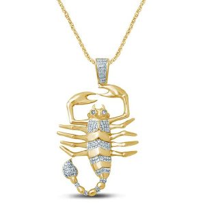 10 KT 0.24- 0.29 CT D- PENDANT MEN RDS "SCORPION"