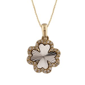 10K 0.05CT D-PENDANT RDS "CLOVER" MP