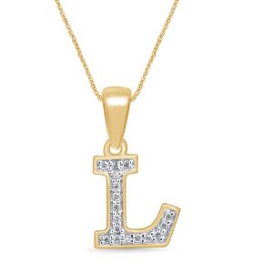 10K 0.07CT D-ALPHABET RDS MINI "INITIAL L" PRONG SETTING