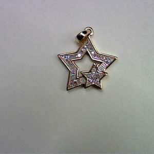 10K 0.11-0.12CT D-PENDANT LDS RDS "DOUBLE STAR"