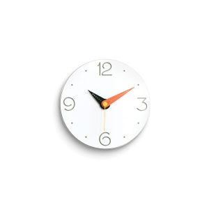 White with Red Accent Hand Wall Clock