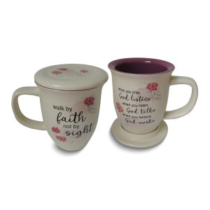 Walk By Faith 15oz Ceramic Mug and Coaster Set