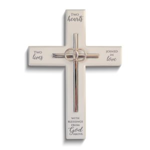 Two Joined in Love 10 inch Wall Cross Plaque