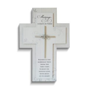Unity of Three Marriage 10.5 inch Wall Cross Plaque