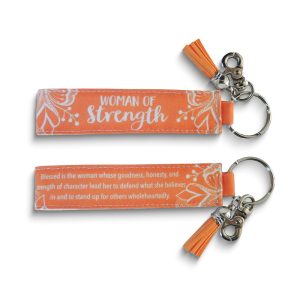 Woman of Strength Fabric Wristlet Lanyard