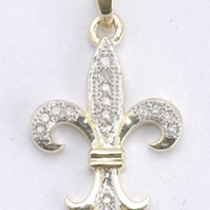 10K 0.05CT D-PENDANT LDS RDS MP "FRENCH LILY"