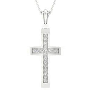 10K  0.05ct Diamond Cross Pendant