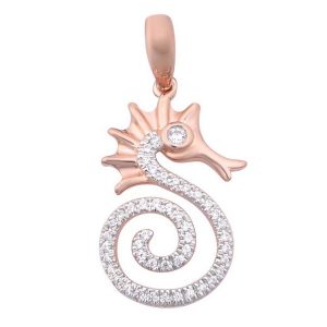 10K 0.09-0.13CT D-PENDANT RDS "SEA HORSE"