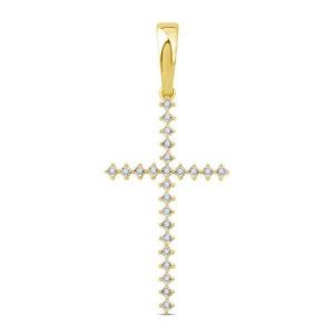 10K 0.07CT D-PENDANT MEN RDS "CROSS"
