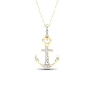 10K 0.08CT D-PENDANT MEN RDS "ANCHOR" (BEST DEAL BEST VALUE)
