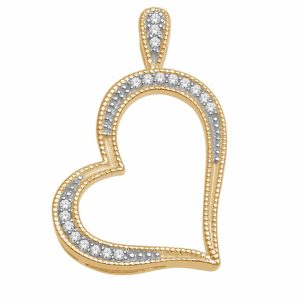 10K 0.05CT D-PENDANT LADIES RDS "SINGLE HEART"