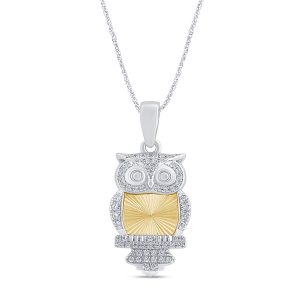 10K 0.08CT D-PENDANT RDS "OWL" MP
