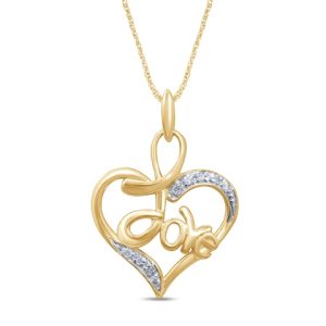 10K 0.05-0.06CT D-PENDANT LDS RDS MP "HEART WITH JOYE"